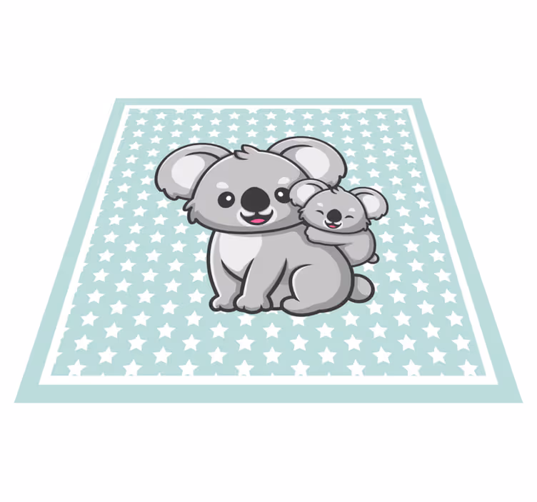 Tapis vinyle pour enfants maman et bébé koalas - TenStickers