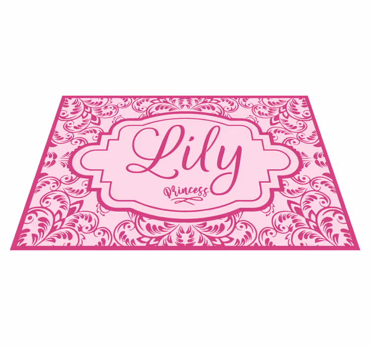 Tapis vinyle personnalisé motif floral de princesse - TenStickers