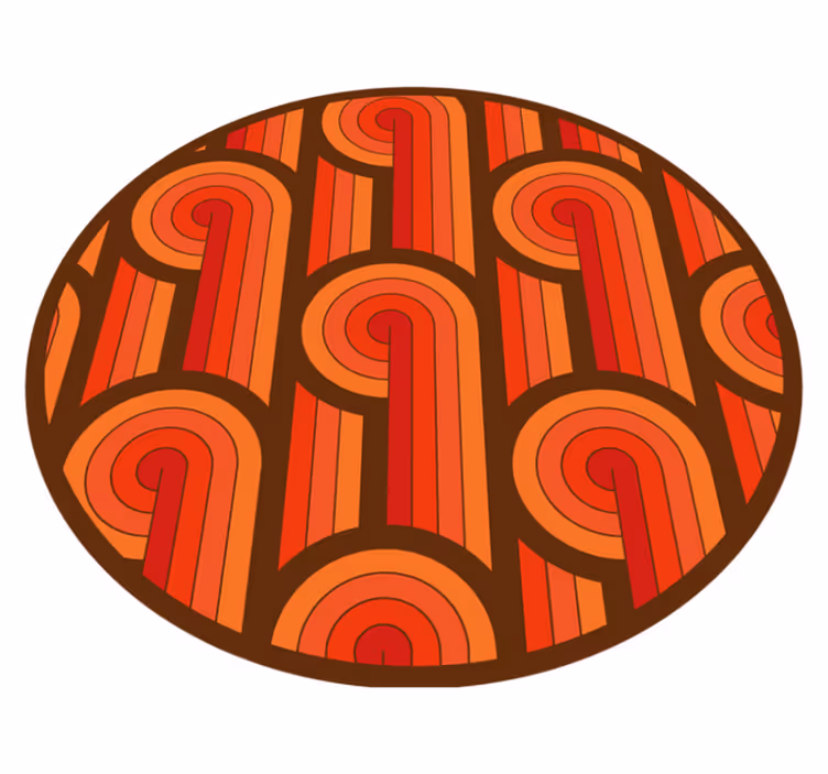 Tapis vinyle rond motif circulaire rétro - TenStickers
