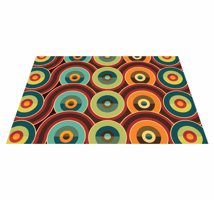 Tapis vinyles géométriques motif circulaire vibrant - TenStickers