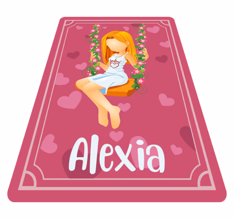 Tapis vinyle ado balançoire en herbe avec nom - TenStickers