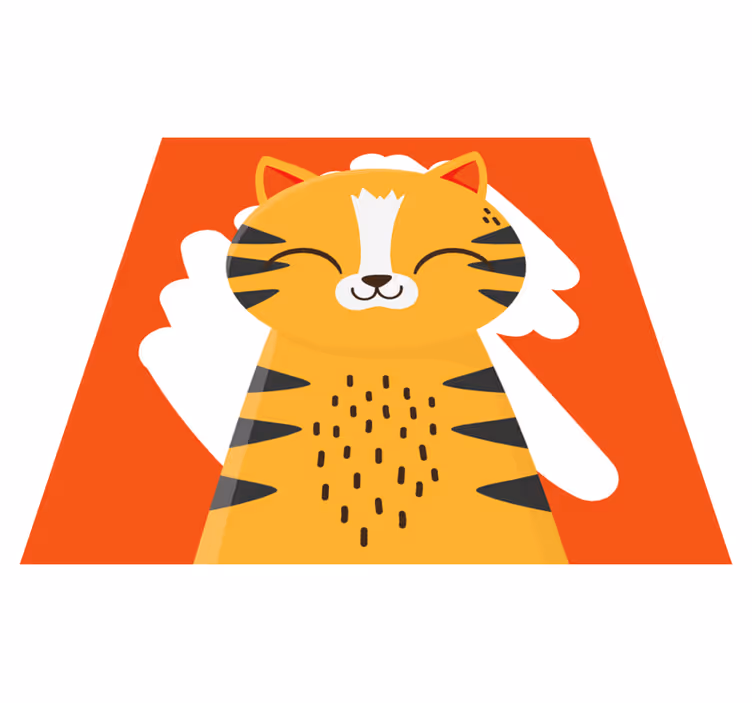 Tapis vinyle chambre bébé conception de tigre heureux - TenStickers