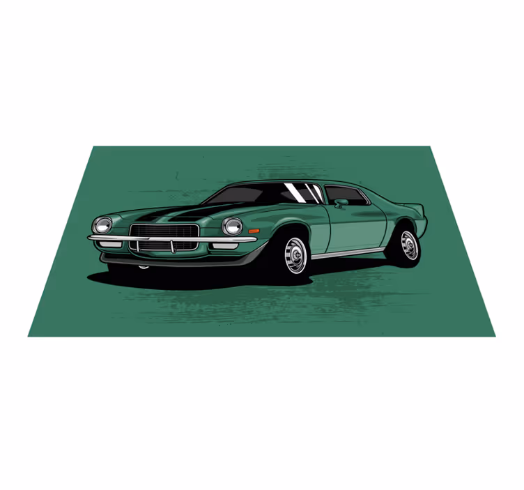 Tapis vinyle autouroute vue de voiture classique - TenStickers