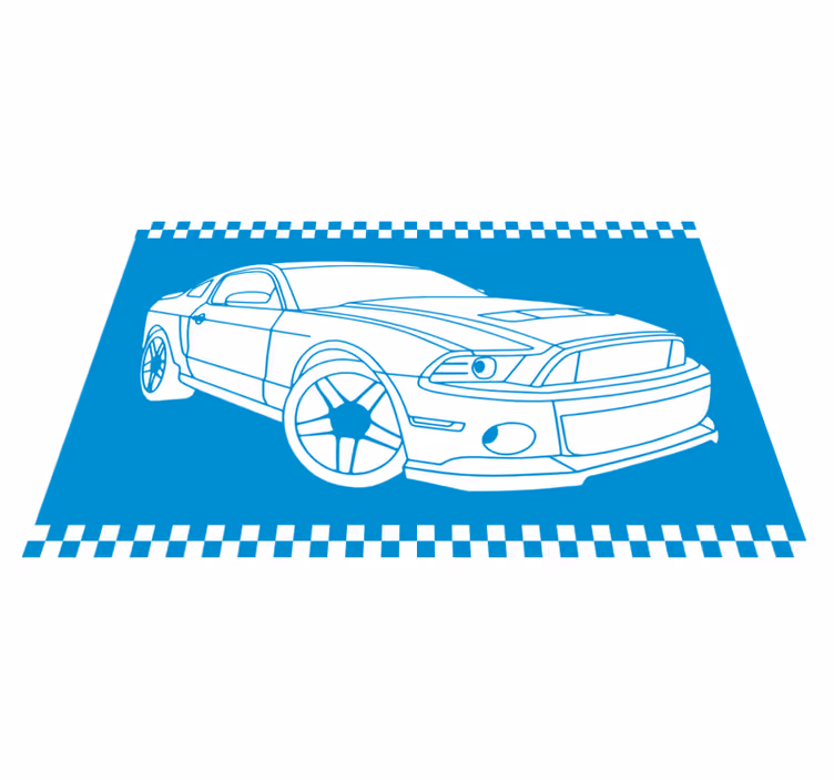 Tapis vinyle autouroute contour de voiture de course - TenStickers