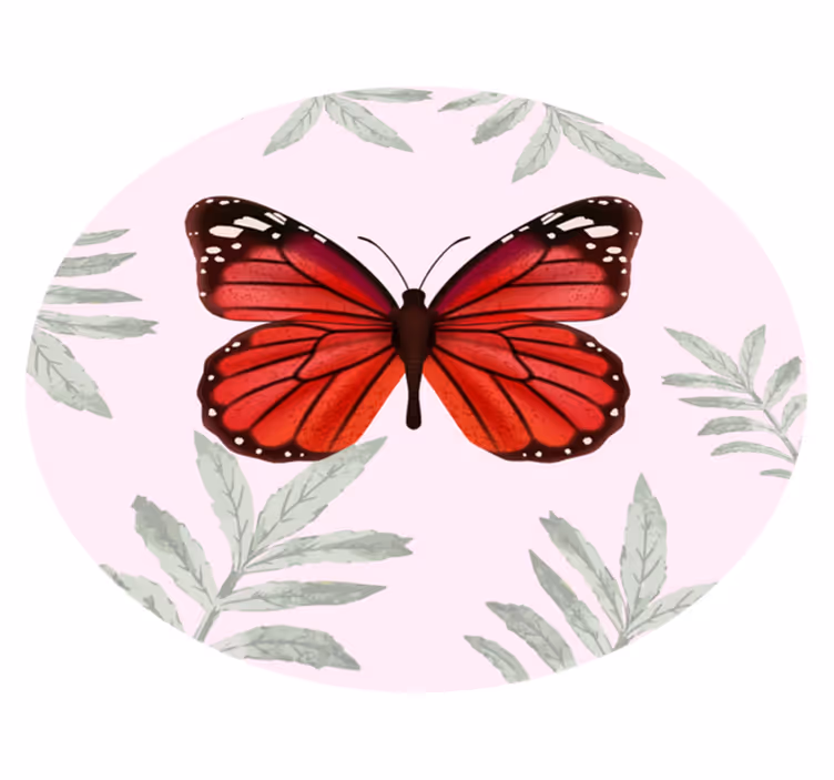 Tapis vinyle fleurs et plantes design papillon - TenStickers