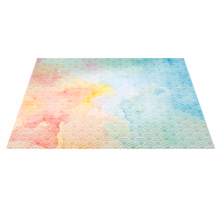 Tapis vinyles géométriques motif de vagues pastel - TenStickers