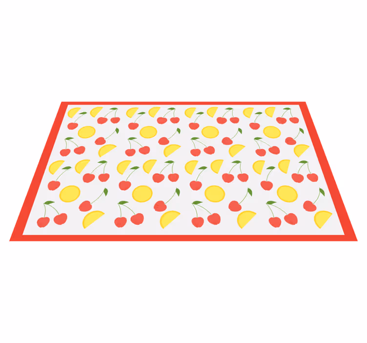 Tapis vinyle cuisine motif cerise et citron - TenStickers