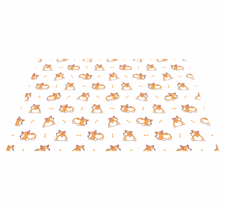 Tapis vinyle pour enfants personnages corgi mignons - TenStickers