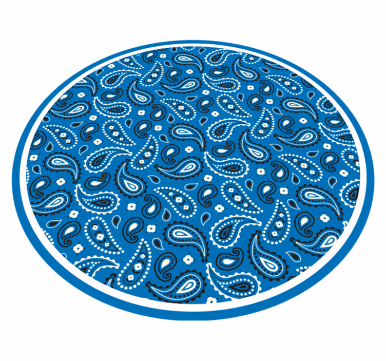 Tapis vinyle éthnique imprimé cachemire bleu - TenStickers