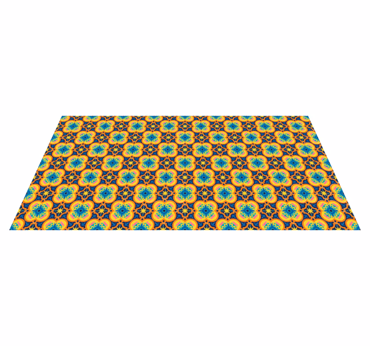 Tapis vinyle salon illustration florale animée - TenStickers