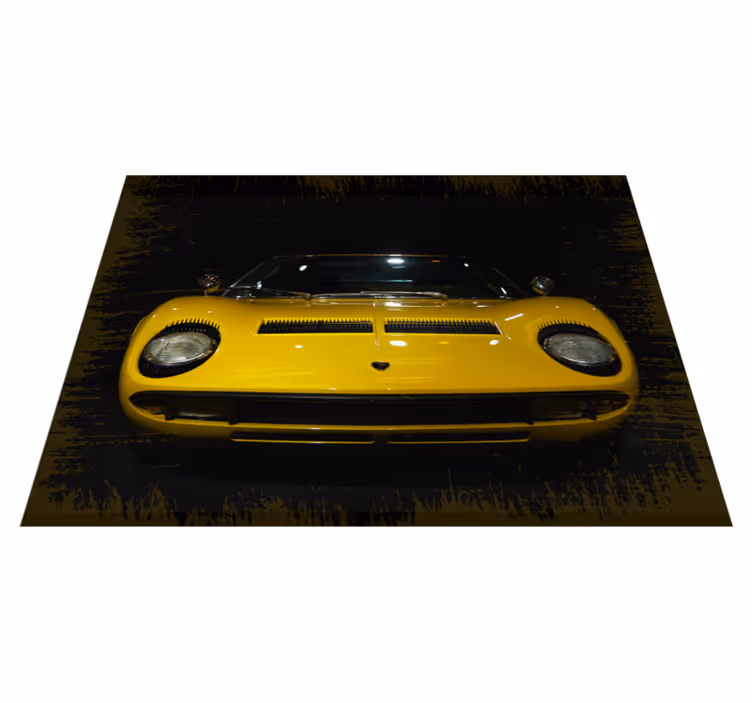 Tapis vinyle autouroute voiture de sport jaune classique - TenStickers