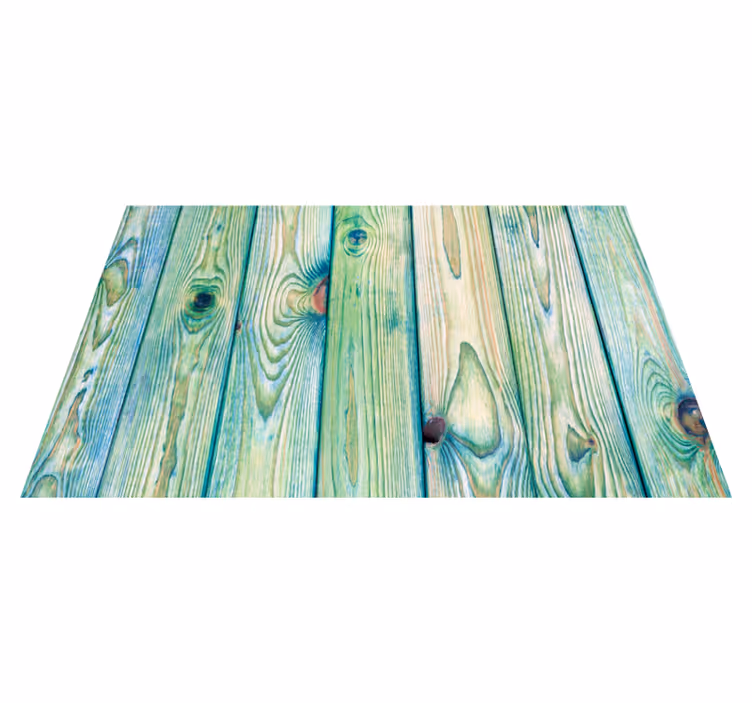Tapis vinyle imitation parquet effet planche verte - TenStickers