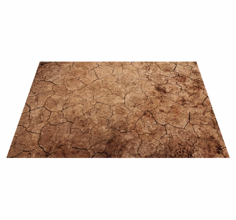 Tapis vinyle motif Effet d'érosion craquelée aride - TenStickers