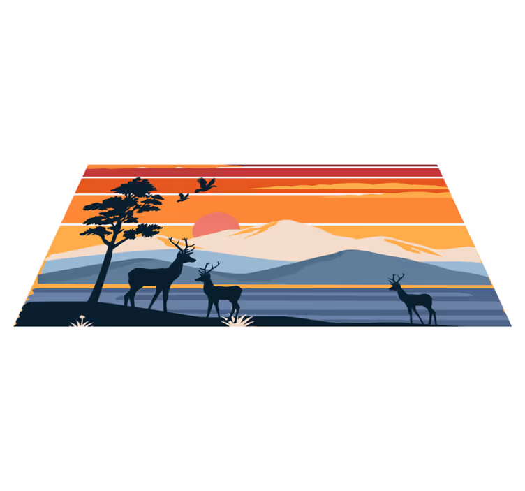 Tapis vinyle nature scène de nature au coucher de soleil - TenStickers