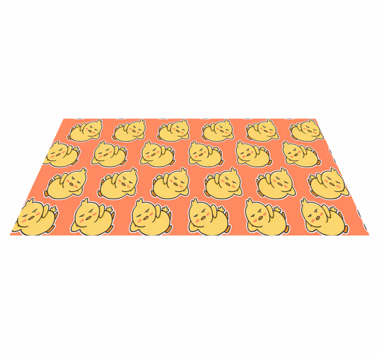 Tapis vinyle animal charmants canetons jaunes - TenStickers