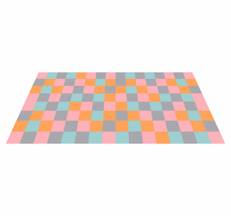 Tapis vinyles géométriques damier coloré - TenStickers