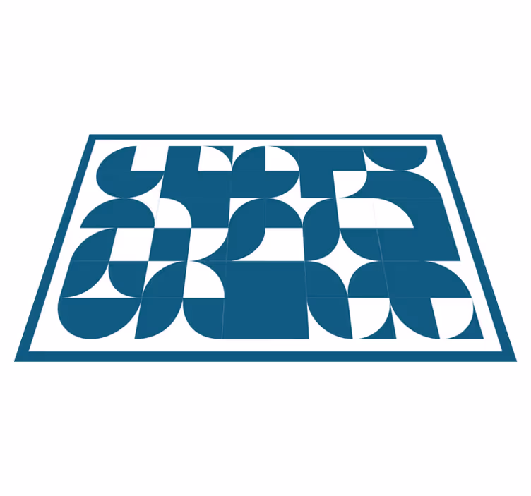 Tapis vinyles géométriques motif abstrait bleu - TenStickers