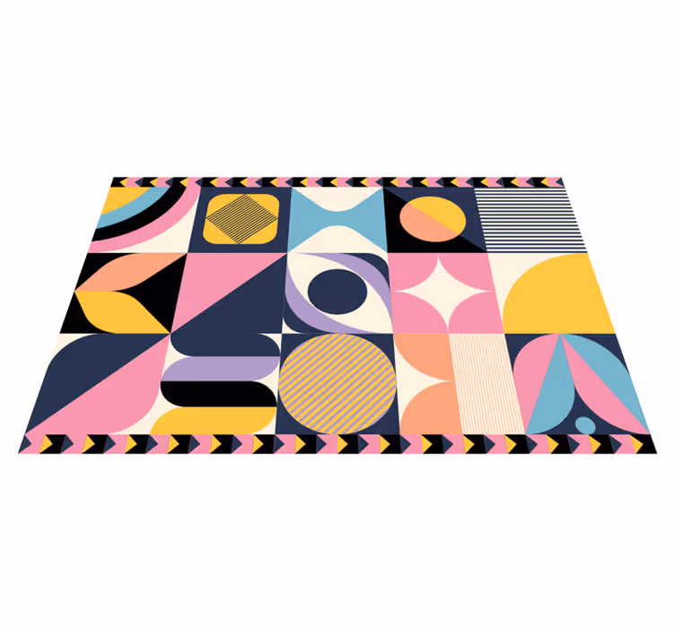 Tapis vinyles géométriques segments colorés - TenStickers