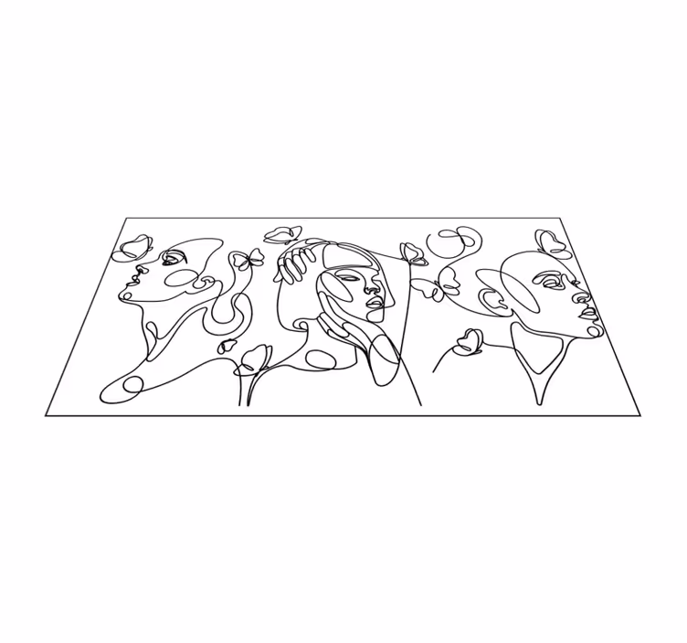 Tapis vinyle design moderne visages art abstrait - TenStickers