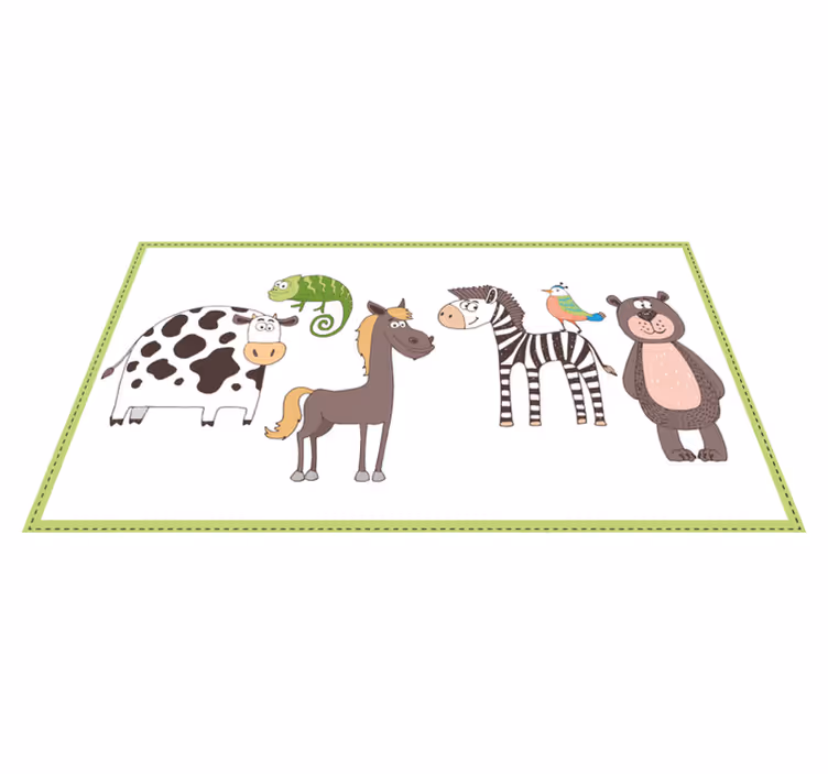 Tapis vinyle pour enfants amis animaux mignons - TenStickers