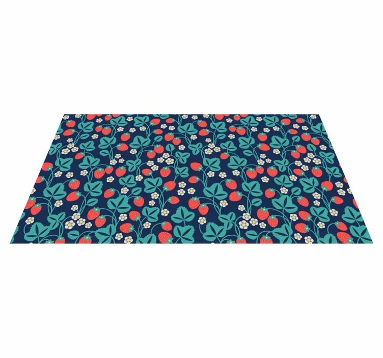 Tapis vinyle fleurs et plantes inspiration florale de fraise - TenStickers