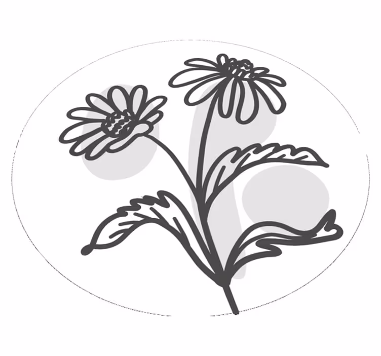 Tapis vinyle rond motif floral élégant - TenStickers