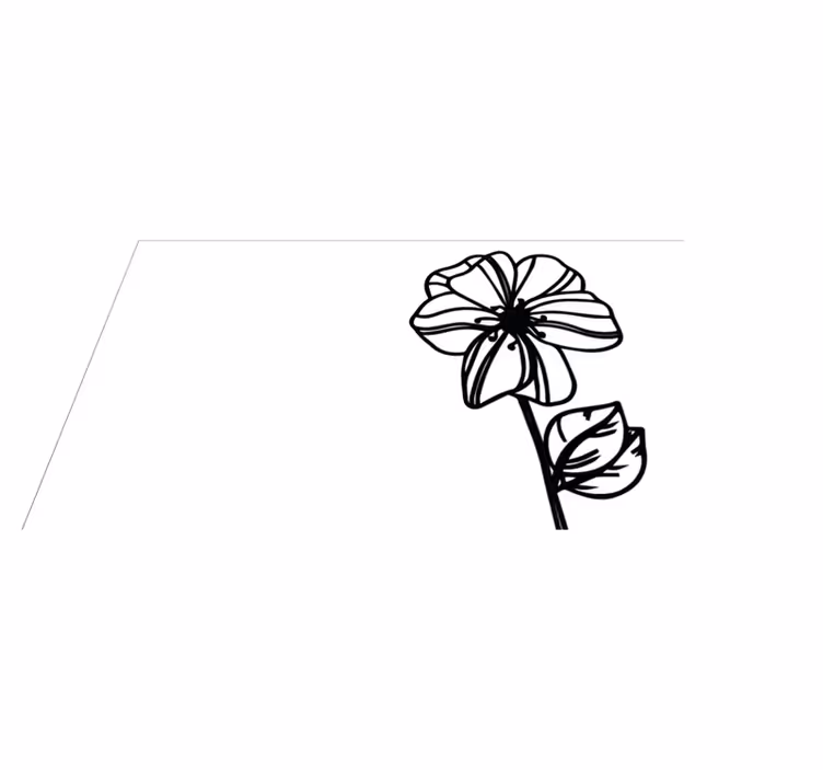Tapis vinyle fleurs et plantes design noir et blanc élégant - TenStickers