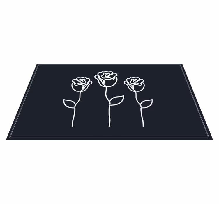 Tapis vinyle fleurs et plantes esquisse botanique - TenStickers