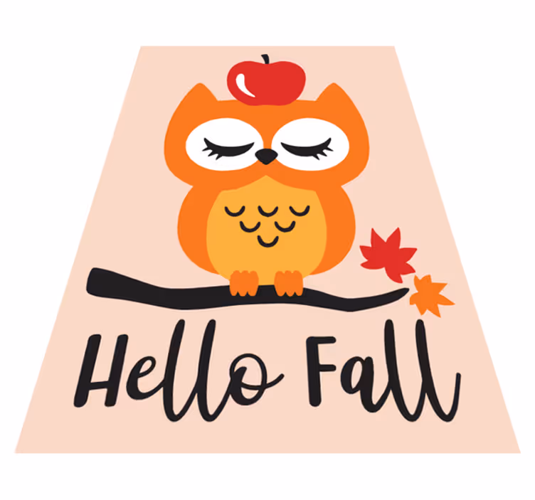 Tapis vinyle pour enfants bonjour hibou d'automne - TenStickers