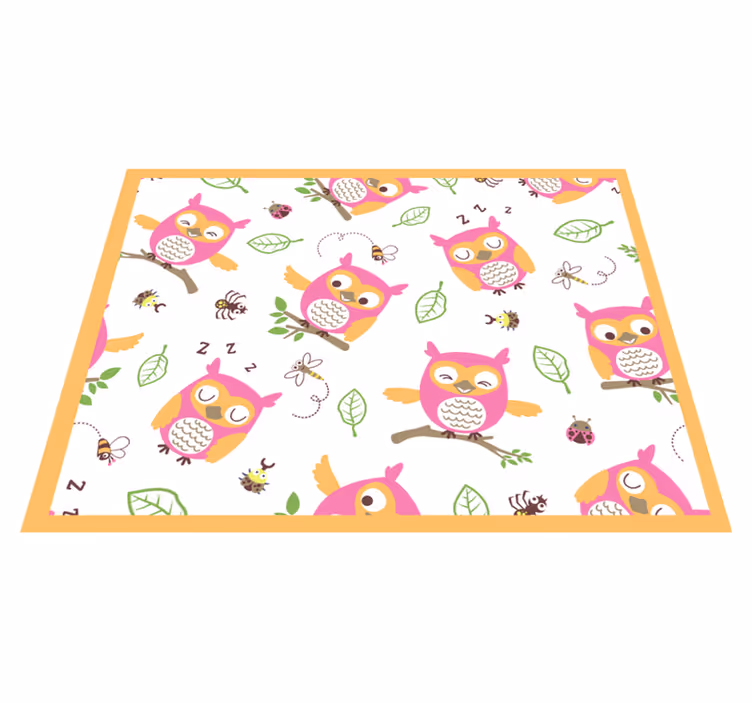 Tapis vinyle chambre bébé joli motif de hibou - TenStickers