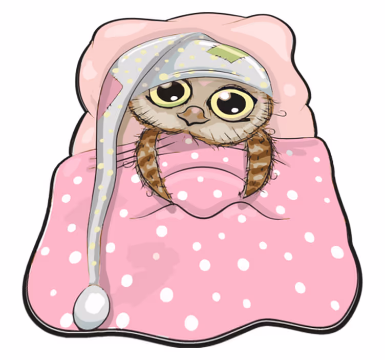 Tapis vinyle pour enfants chouette endormie mignonne - TenStickers