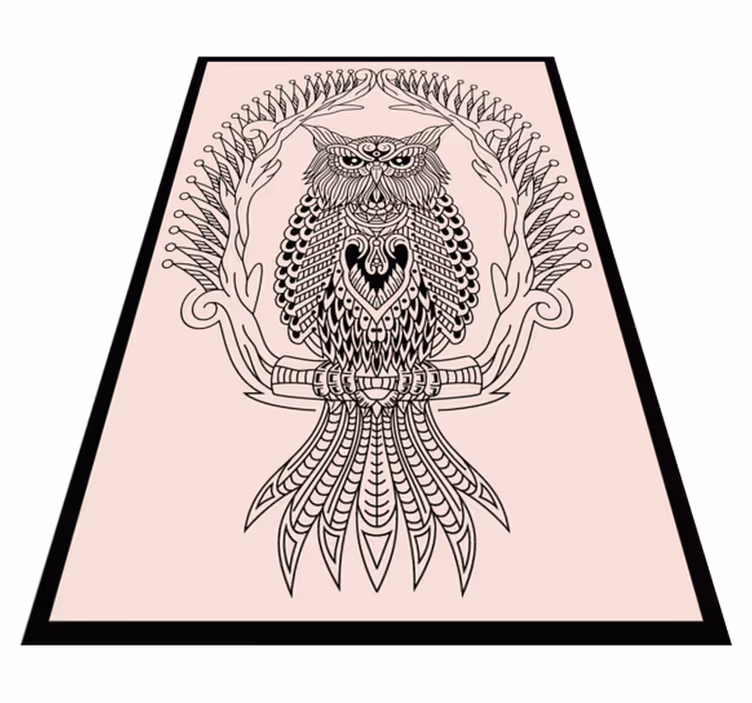 Tapis vinyle animal conception de mandala de hibou - TenStickers
