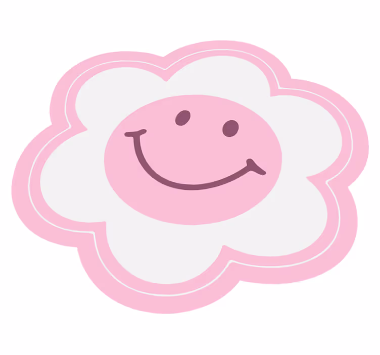 Tapis vinyle ado emblème floral souriant - TenStickers