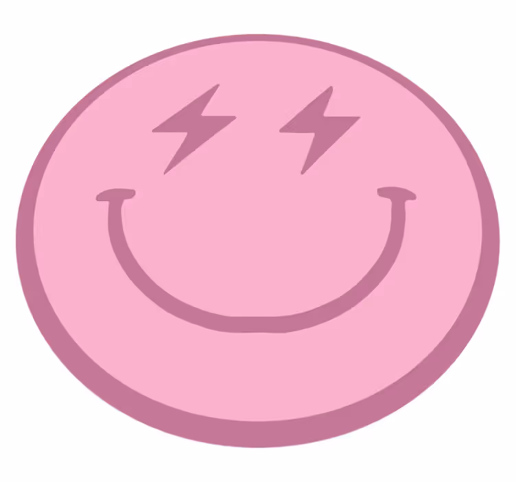 Tapis vinyle ado visage souriant électrisant - TenStickers
