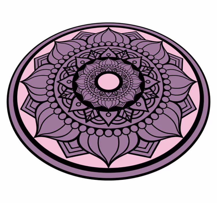 Tapis vinyle mandala motif floral circulaire - TenStickers
