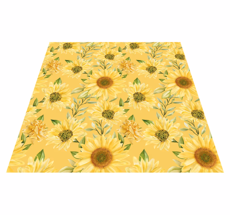 Tapis vinyle fleurs et plantes emblème du tournesol - TenStickers