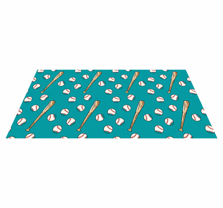 Tapis vinyle jeux motif de baseball amusant - TenStickers