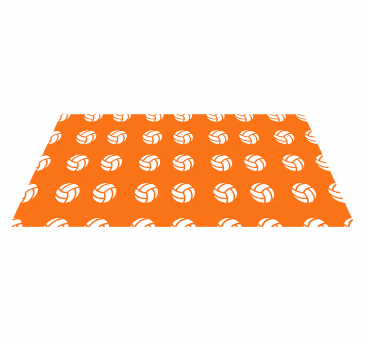 Tapis vinyle jeux motif de volley-ball orange - TenStickers