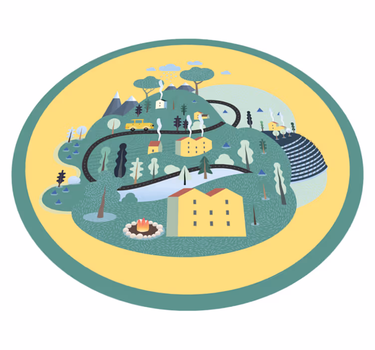 Tapis vinyle autouroute voyage ludique dans le paysage - TenStickers
