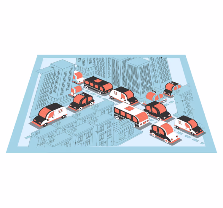 Tapis vinyle autouroute scène de circulation urbaine - TenStickers