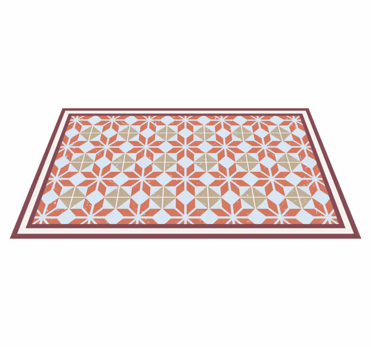 Tapis vinyle carreaux de ciment élément géométrique - TenStickers