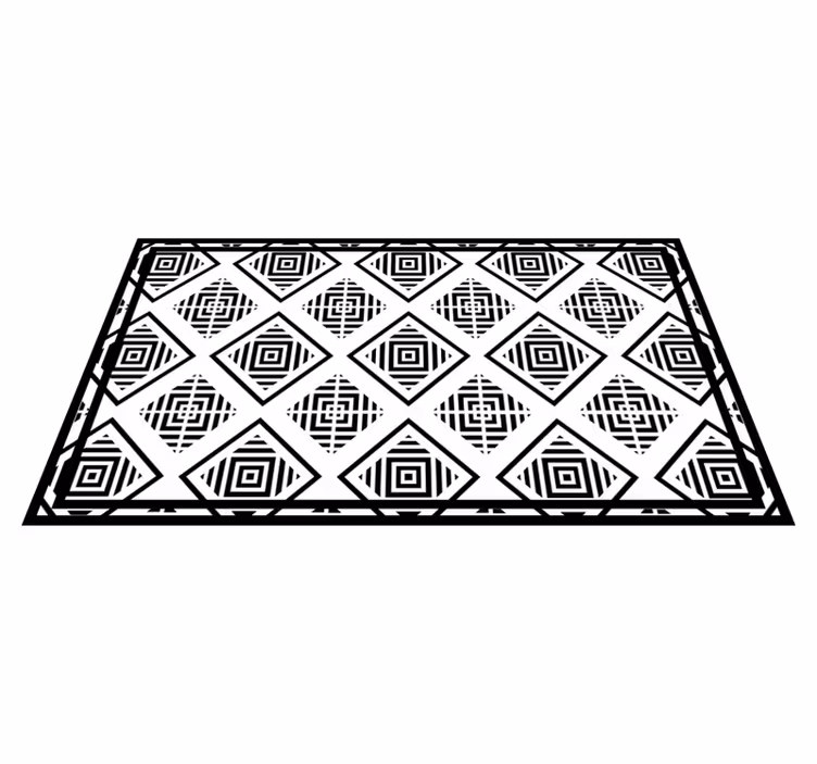 Tapis vinyles géométriques motifs monochromes - TenStickers