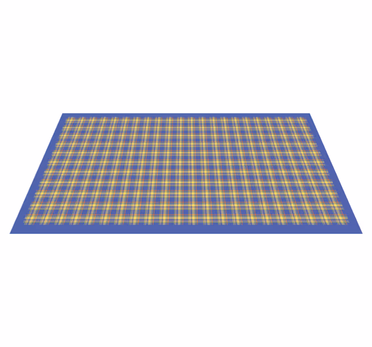 Tapis vinyle rayures motif tartan jaune - TenStickers