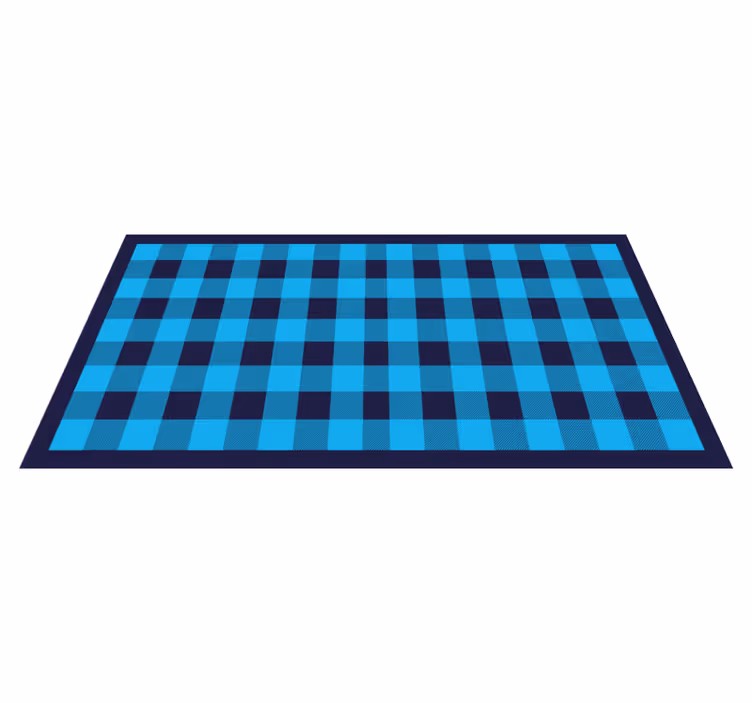 Tapis vinyles géométriques motif à carreaux azur - TenStickers