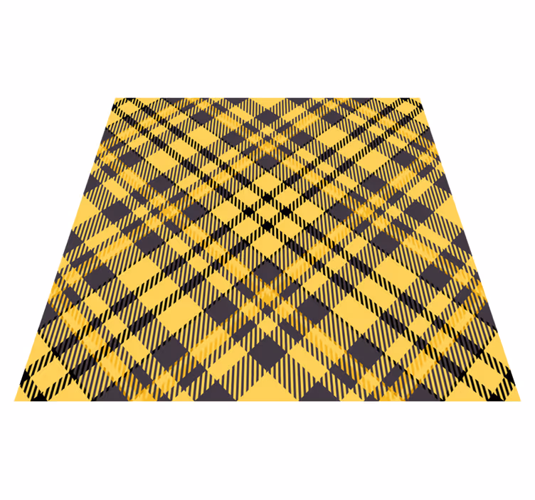Tapis vinyle rayures motif jaune et noir - TenStickers