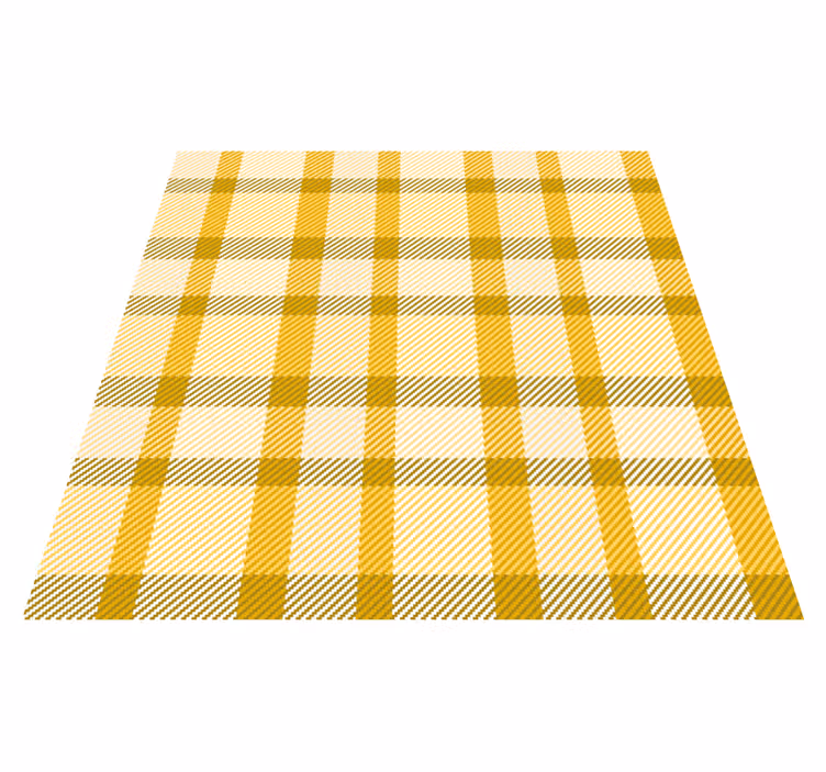 Tapis vinyle rayures motif carreaux jaunes - TenStickers
