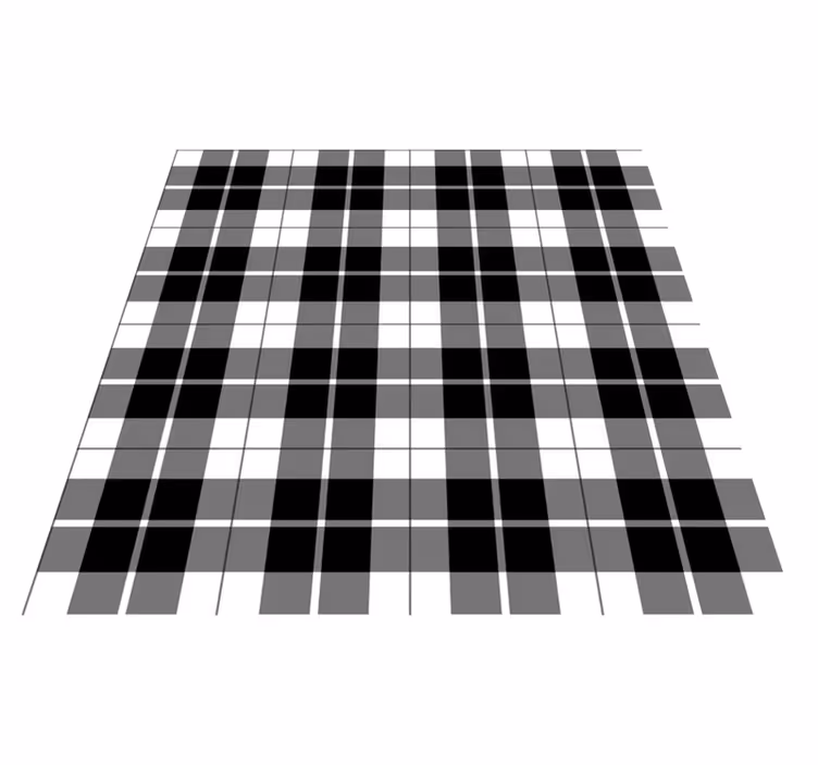 Tapis vinyles géométriques carreaux noirs et blancs - TenStickers
