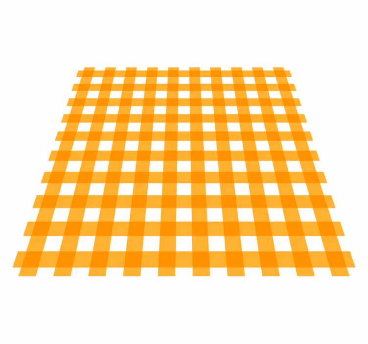Tapis vinyle cuisine motif à carreaux orange - TenStickers