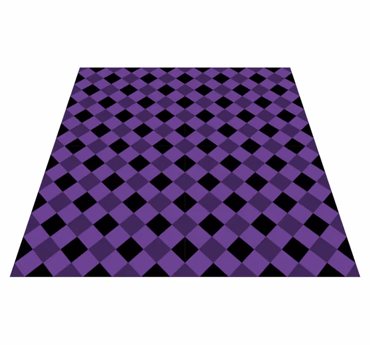 Tapis vinyles géométriques motif damier violet - TenStickers