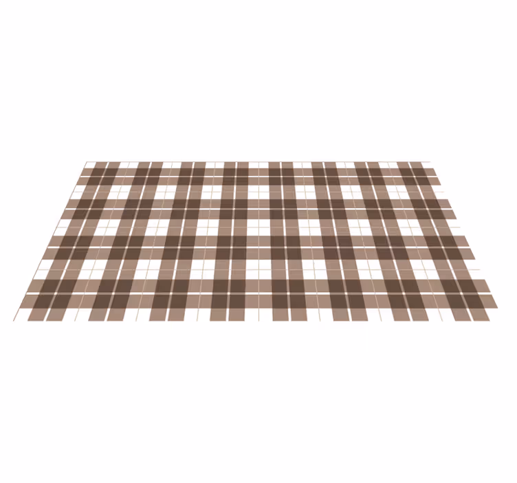 Tapis vinyle carreaux de ciment imprimé à quadrillage marron - TenStickers